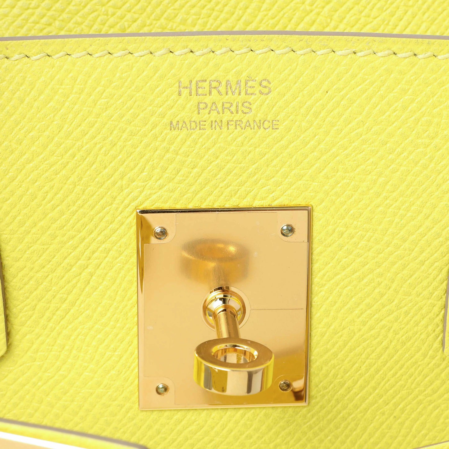Exclusive Hermes Lime Epsom Birkin 30 — Detail View