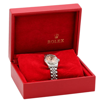 Exclusive Rolex Stainless Steel 18K White Gold Diamond Datejust 26 79174 — Detail View