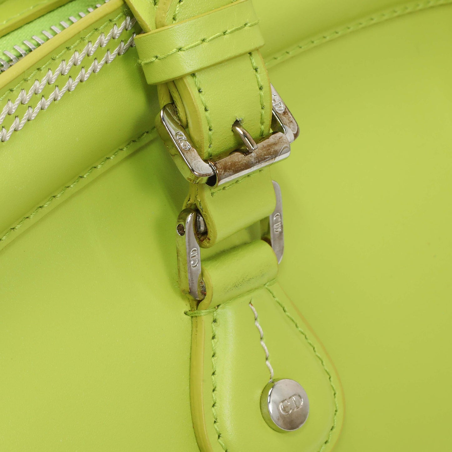 Exclusive Christian Dior Green Calfskin Medium Detective Satchel — Alternate View 11
