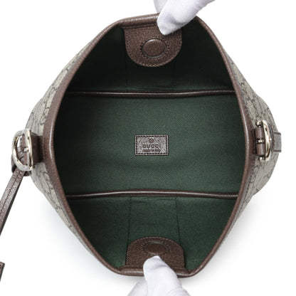 Exclusive Gucci GG Supreme Monogram Ophidia Small Shoulder Bag — Detail View