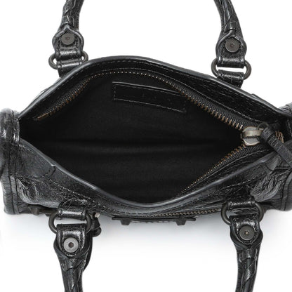 Exclusive Balenciaga Black Agneau Classic Hardware Nano City — Alternate View 8