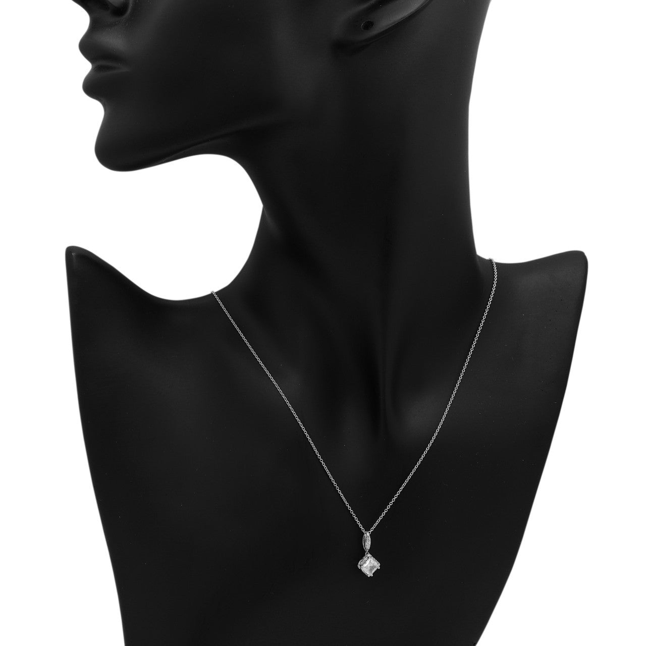 Exclusive Tacori 18K White Gold Cubic Zirconia Diamond Dantela Pendant — Top View