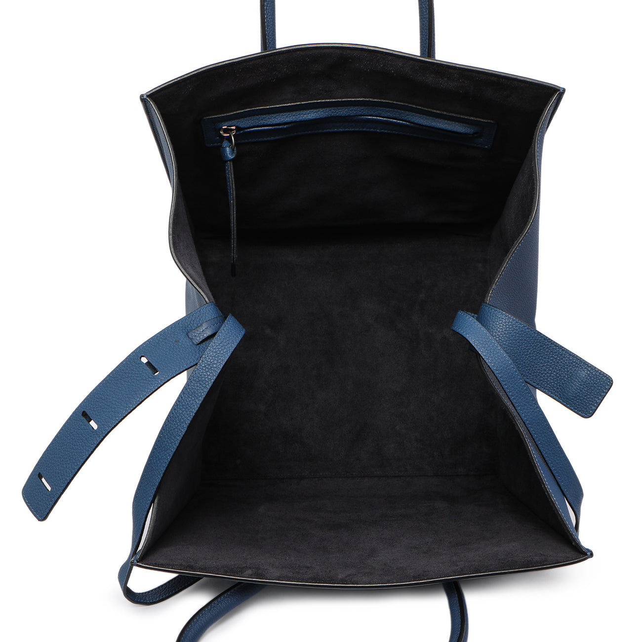 Exclusive Celine Blue Grained Calfskin Medium Phantom Luggage — Top View