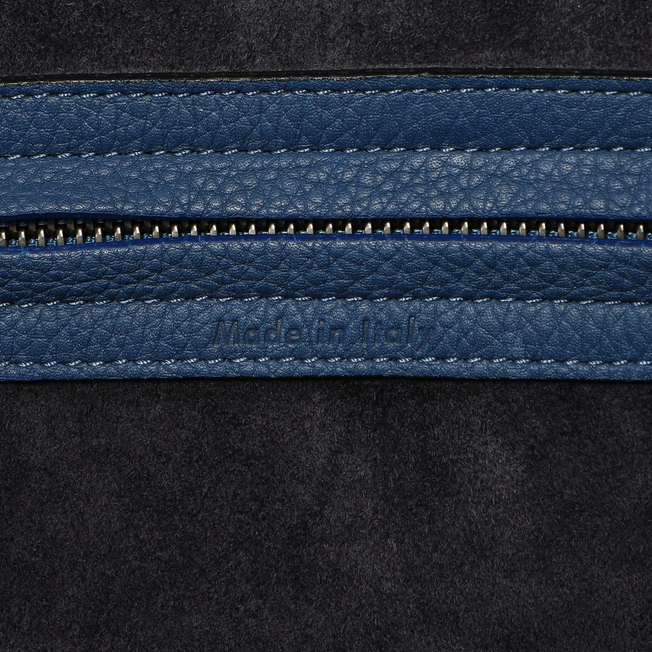 Exclusive Celine Blue Grained Calfskin Medium Phantom Luggage — Detail View