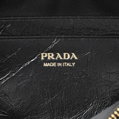 Exclusive Prada Black Lux Calfskin Pouch — Detail View