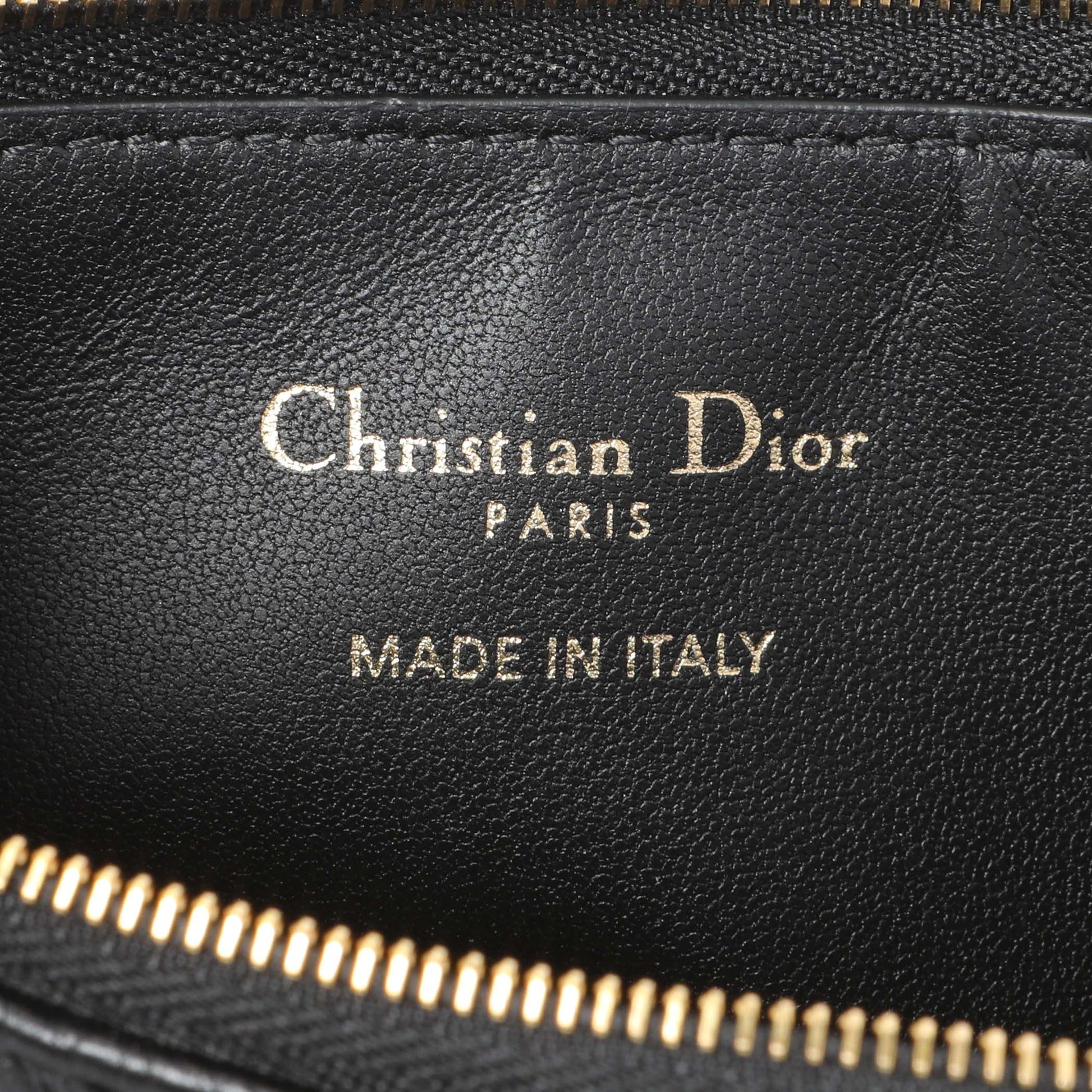 Exclusive Christian Dior Supple Calfskin Cannage Lady Dior Cosmos Zipped Card Holder — Detail View