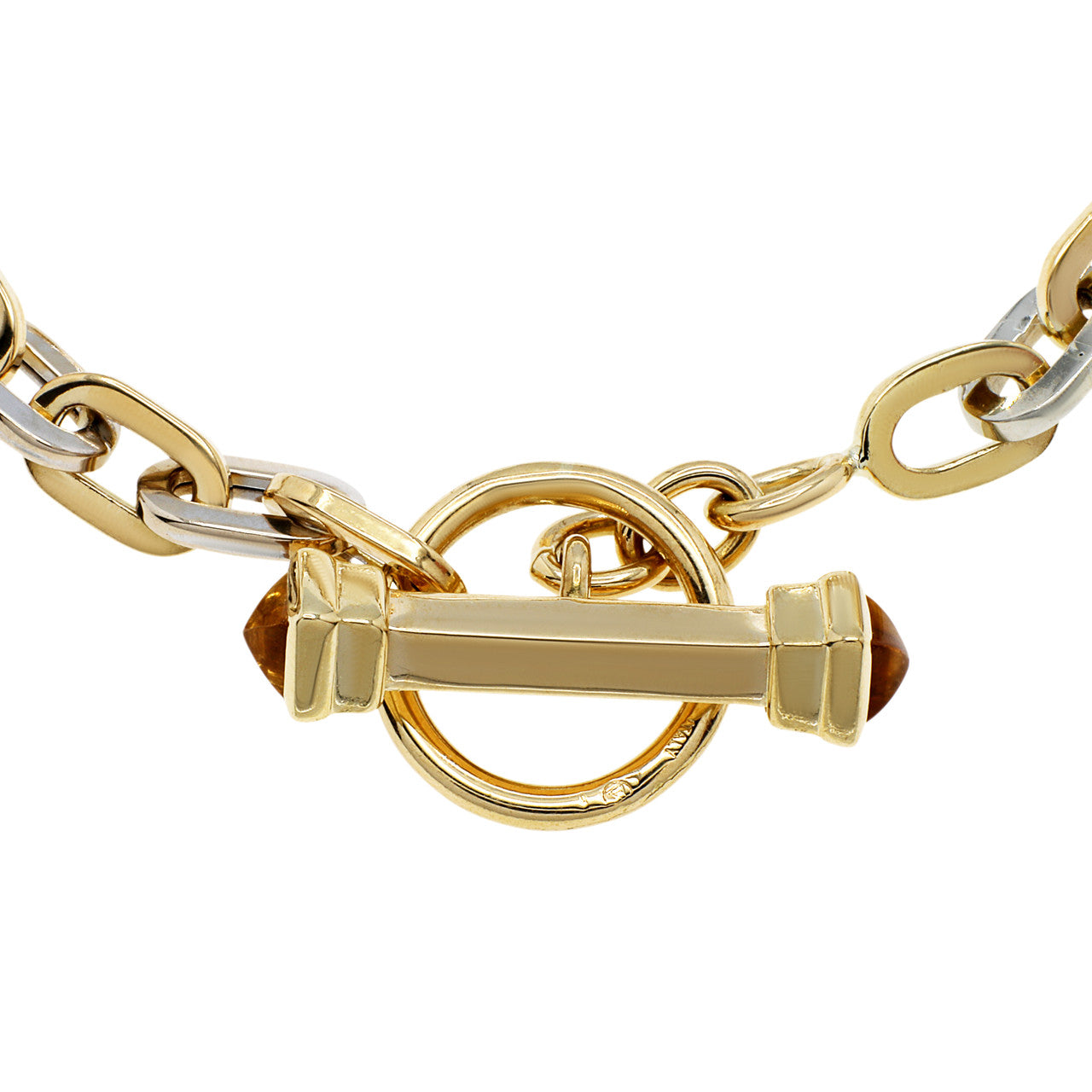 Exclusive 18K Yellow & White Gold Citrine Toggle Bracelet — Side View