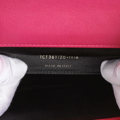 Exclusive Saint Laurent Fuchsia Calfskin Monogram Large Belle De Jour Clutch — Lifestyle View