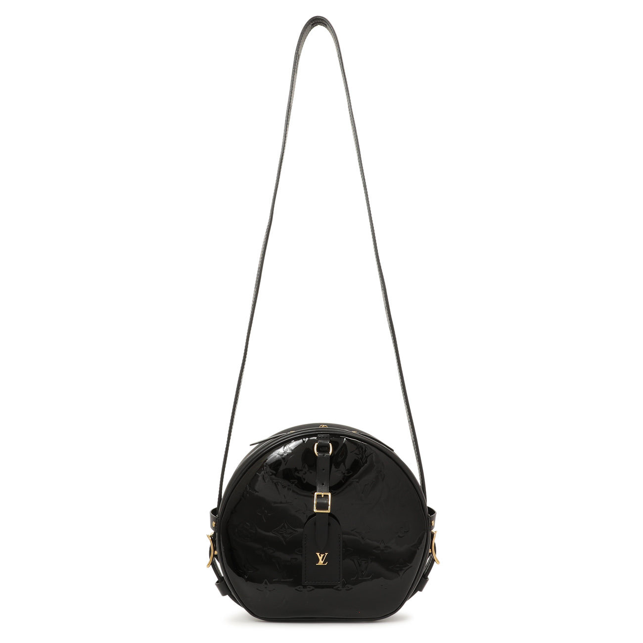 Exclusive Louis Vuitton Black Vernis Boite Chapeau Souple MM — Front View