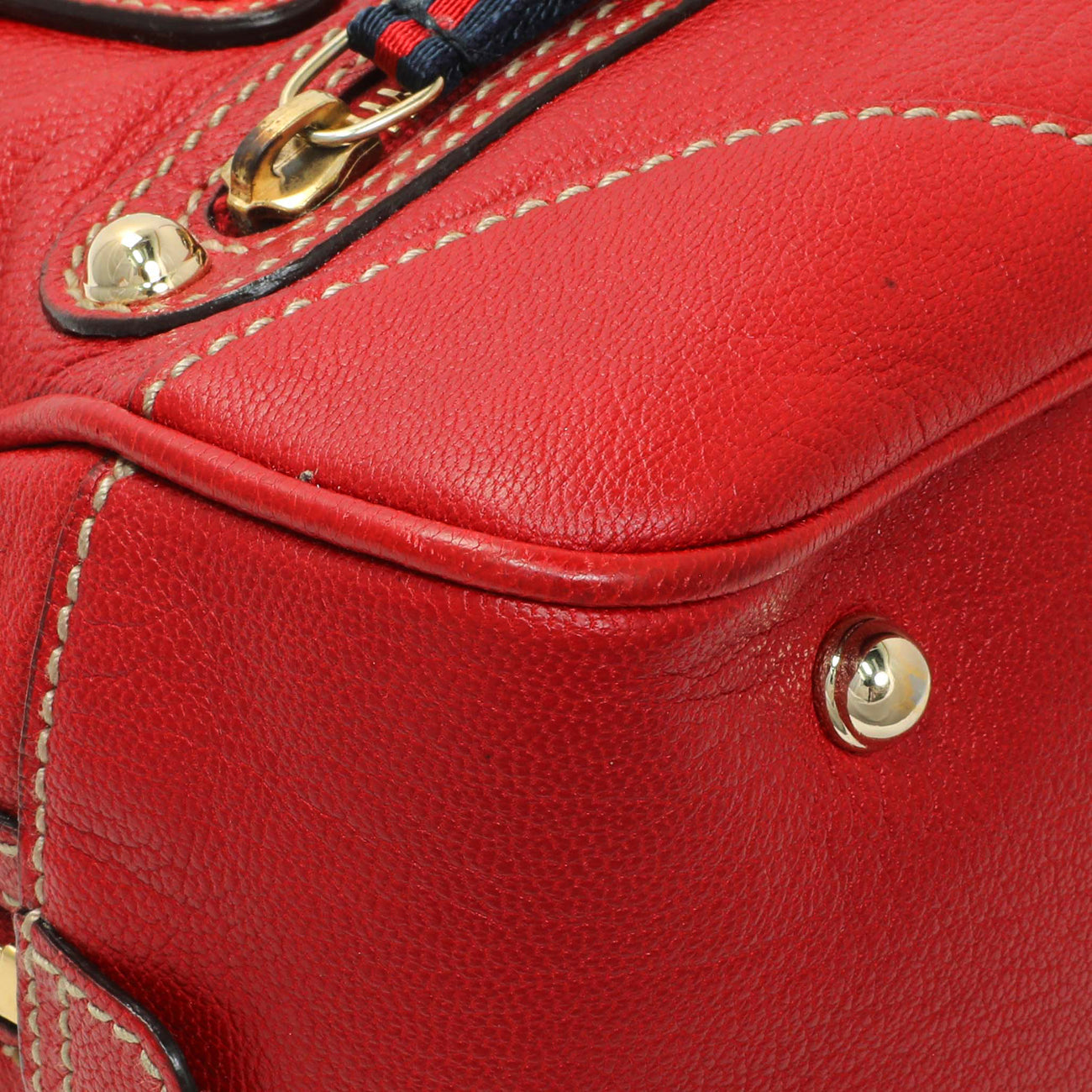 Exclusive Gucci Red Calfskin Capri Small Bowler — Top View