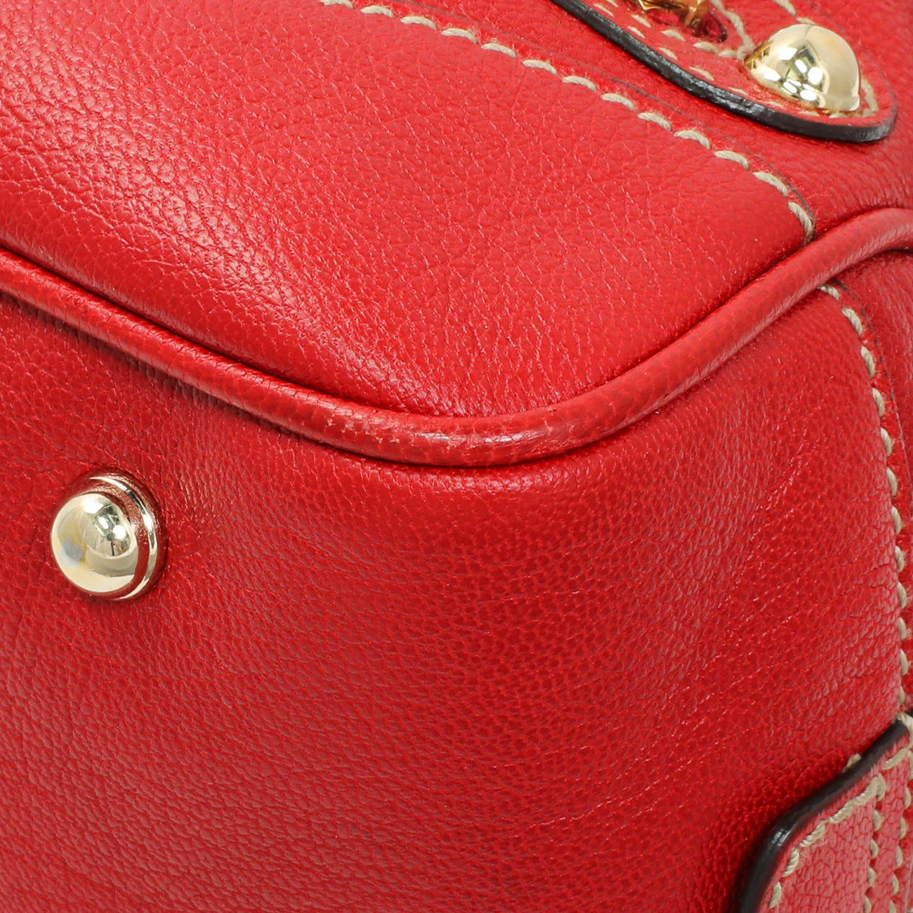 Exclusive Gucci Red Calfskin Capri Small Bowler — Detail View