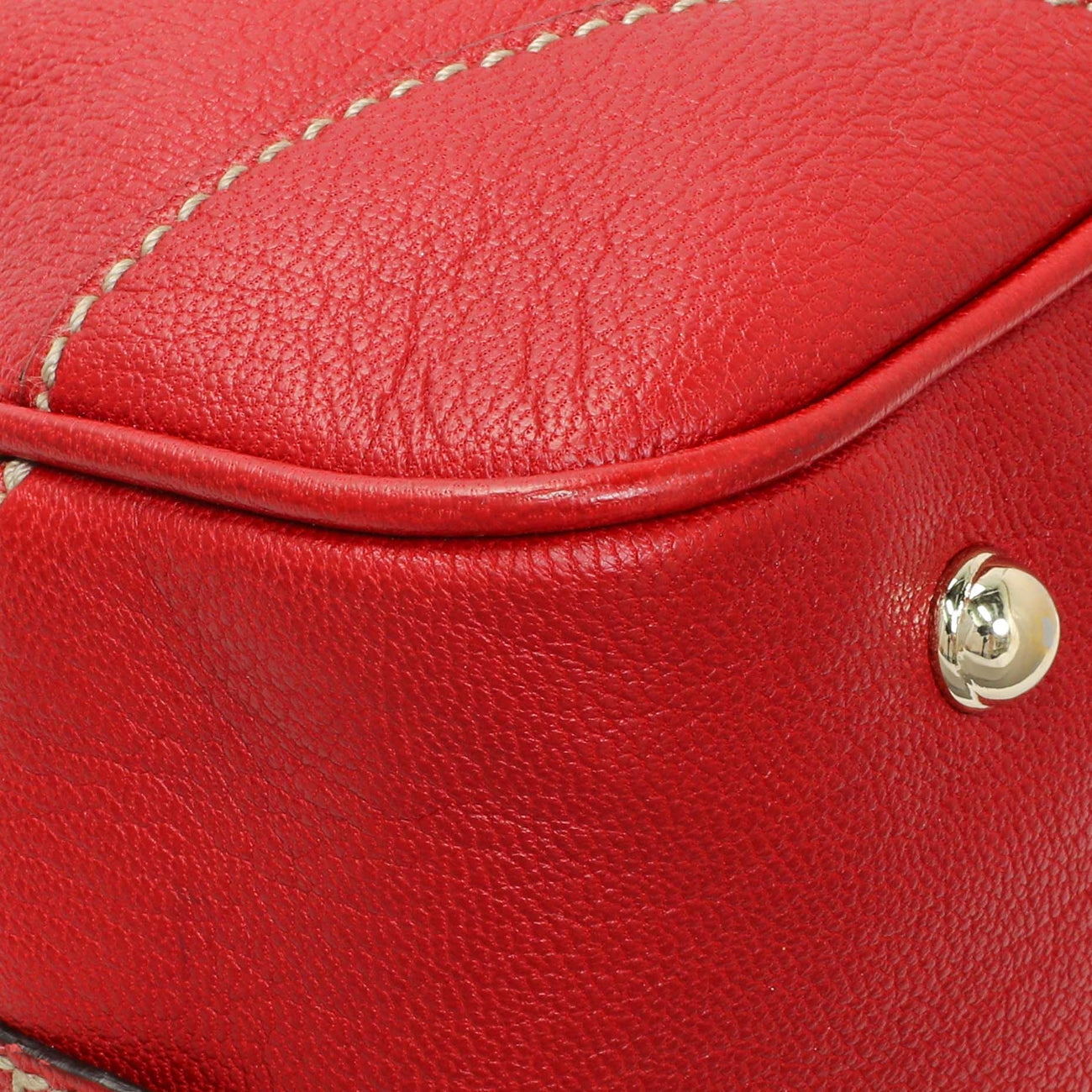 Exclusive Gucci Red Calfskin Capri Small Bowler — Lifestyle View