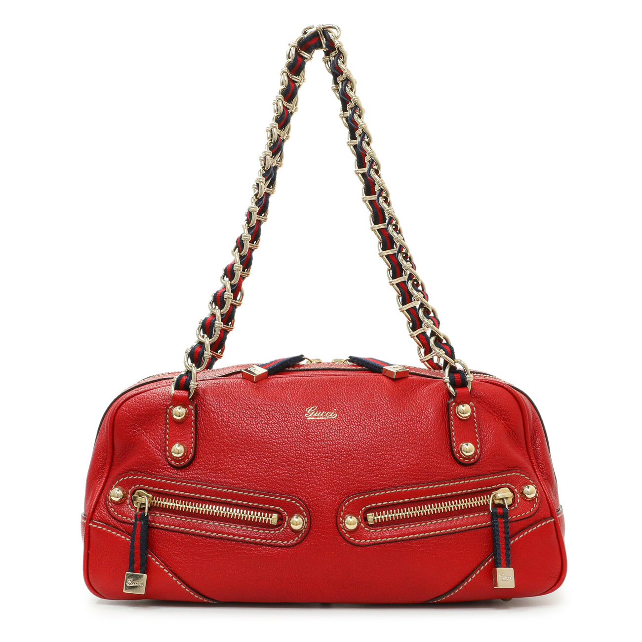 Exclusive Gucci Red Calfskin Capri Small Bowler — Front View