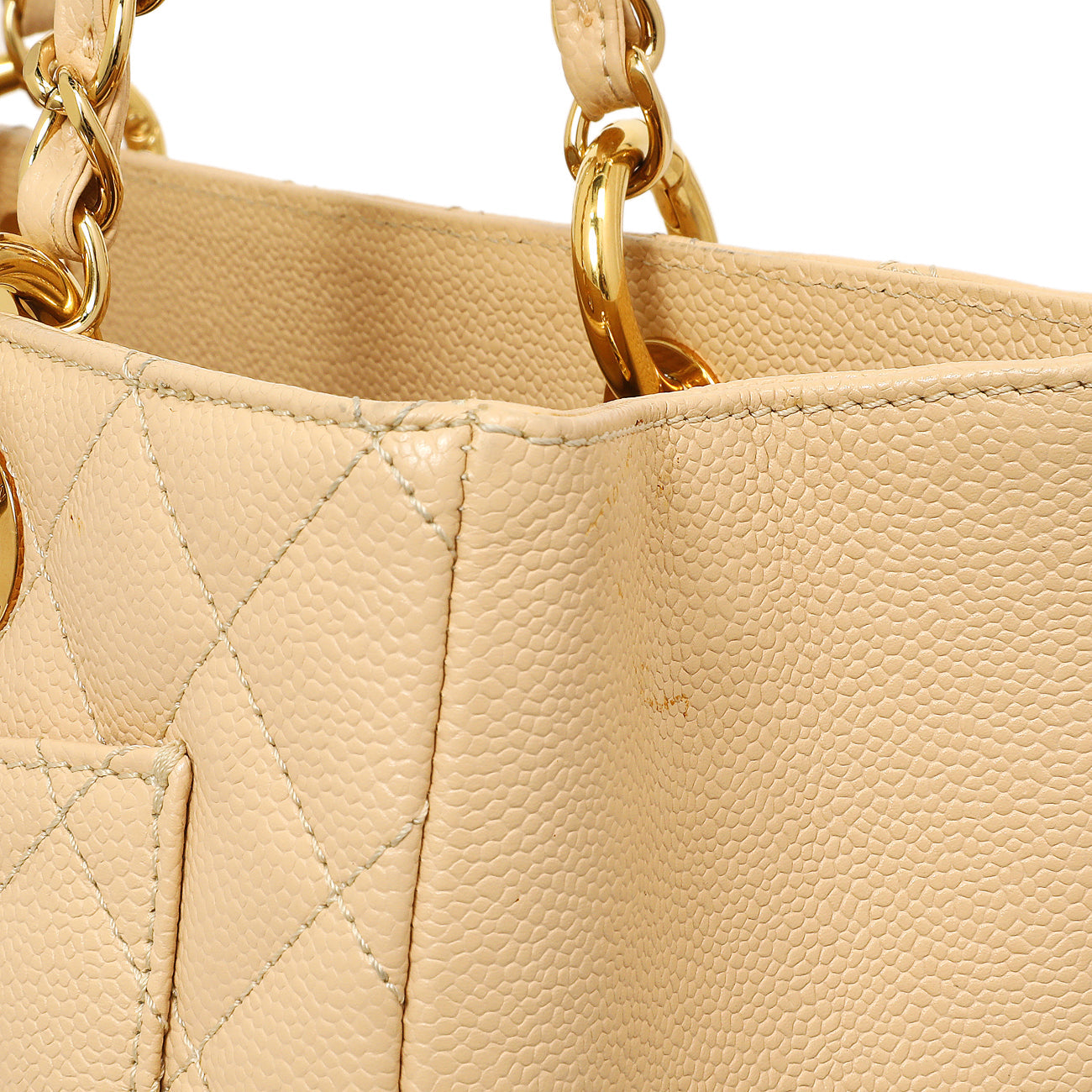 Exclusive Chanel Beige Quilted Caviar Grand Shopping Tote GST — Alternate View 13