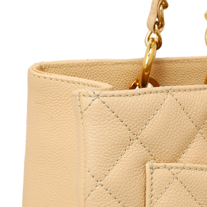 Exclusive Chanel Beige Quilted Caviar Grand Shopping Tote GST — Alternate View 12