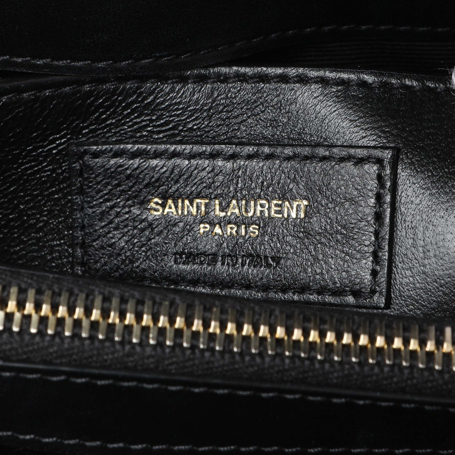Exclusive Saint Laurent Black Calfskin Y Quilted Monogram Small Loulou Chain Satchel — Detail View