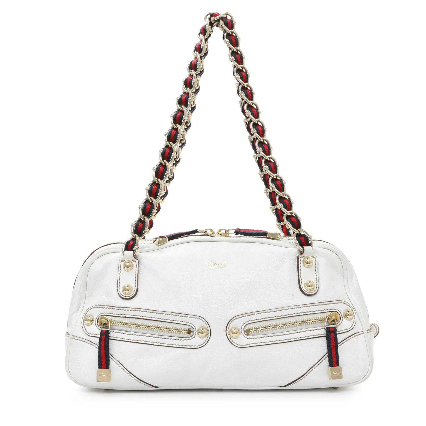 Exclusive Gucci White Calfskin Capri Small Bowler — Front View