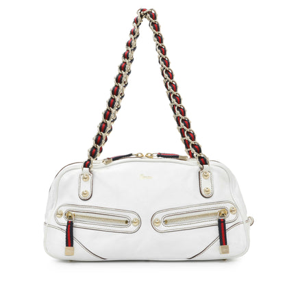 Exclusive Gucci White Calfskin Capri Small Bowler — Front View