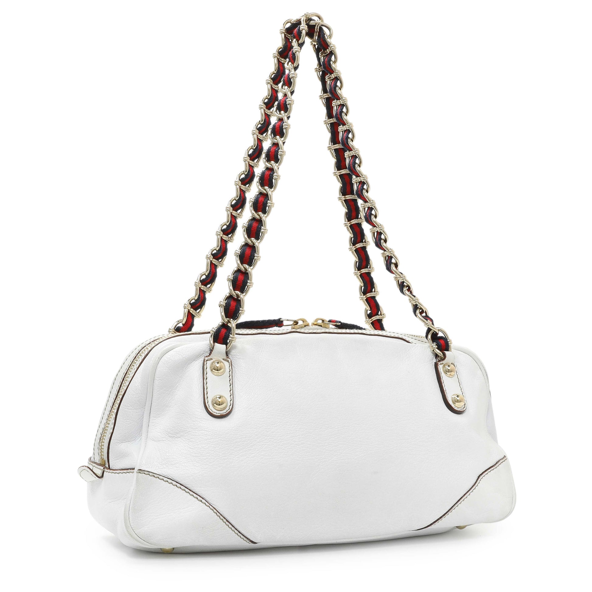 Exclusive Gucci White Calfskin Capri Small Bowler — Side View