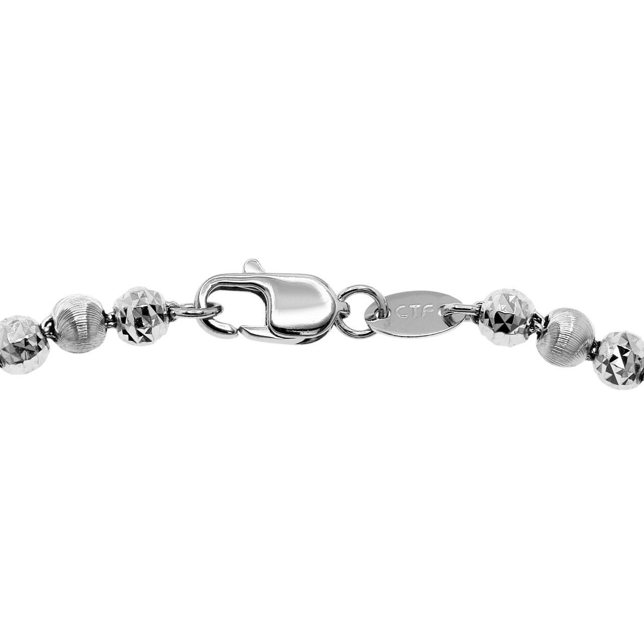 Exclusive Platinum Bead Bracelet — Side View