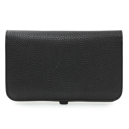 Exclusive Hermes Black Togo Dogon Duo Wallet — Side View
