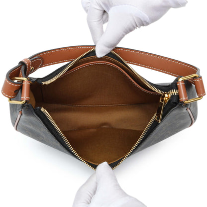 Exclusive Celine Triomphe Canvas Calfskin Ava Shoulder Bag — Top View