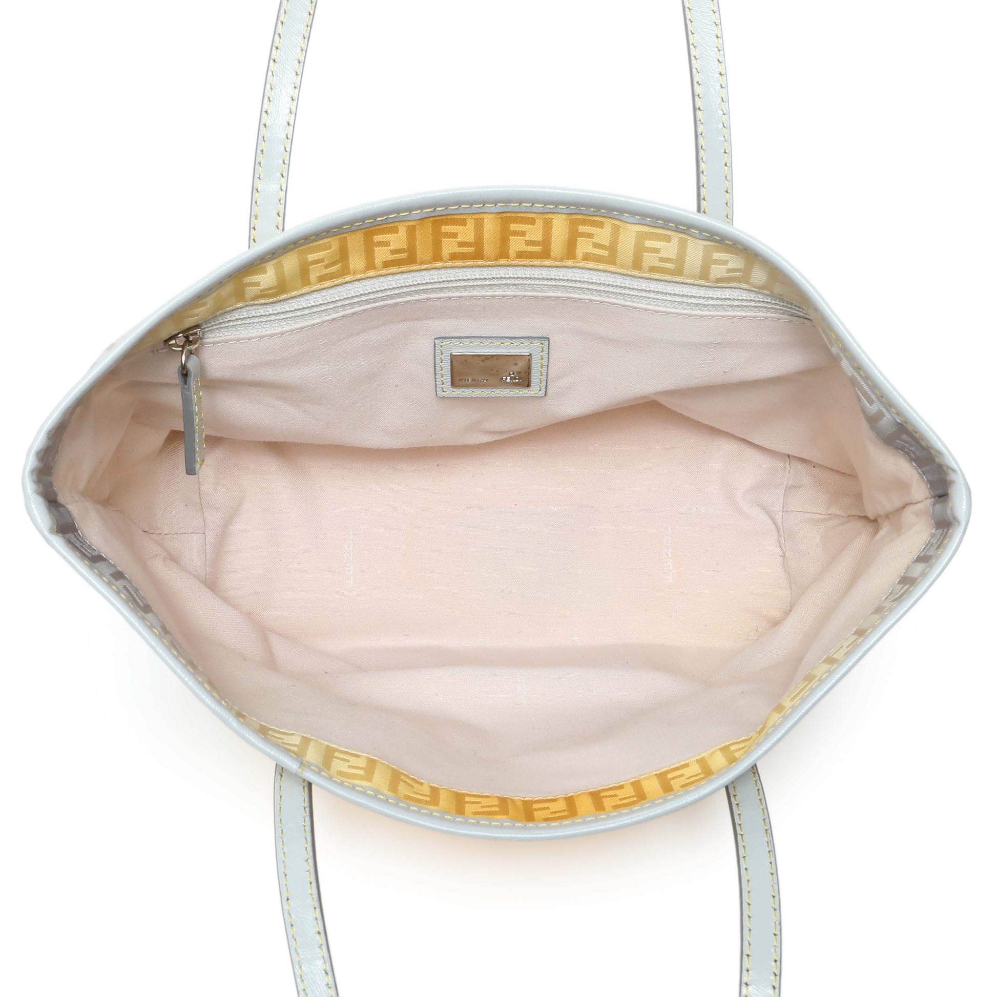 Exclusive Fendi Yellow Grey Zucchino Canvas Tote — Alternate View 8