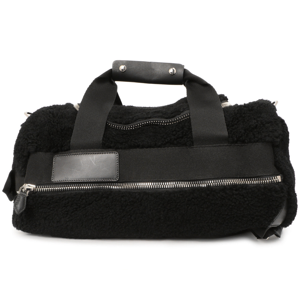 Exclusive Givenchy Black Shearling Duffle Backpack — Side View
