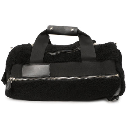 Exclusive Givenchy Black Shearling Duffle Backpack — Side View