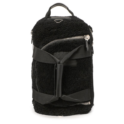 Exclusive Givenchy Black Shearling Duffle Backpack — Front View