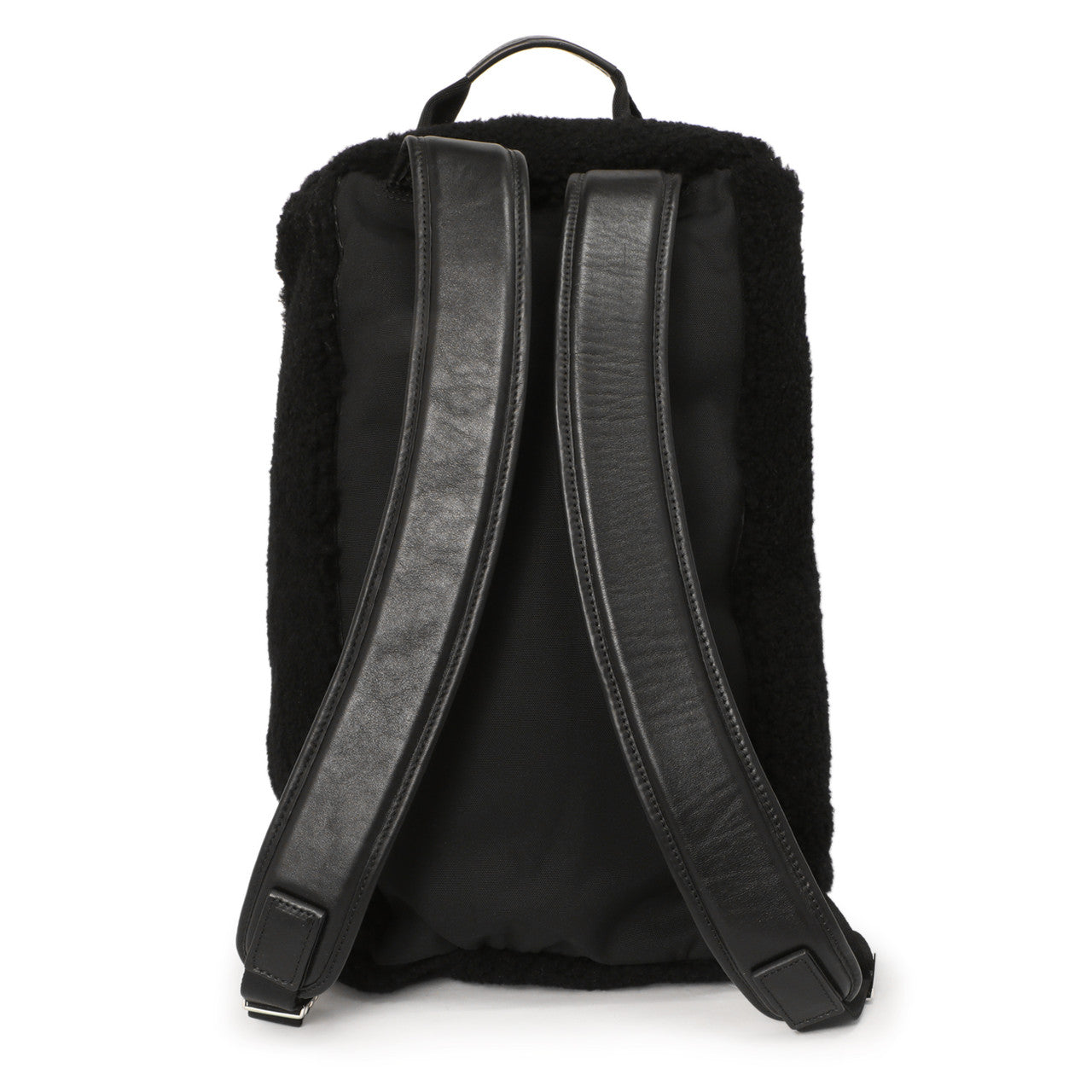 Exclusive Givenchy Black Shearling Duffle Backpack — Back View