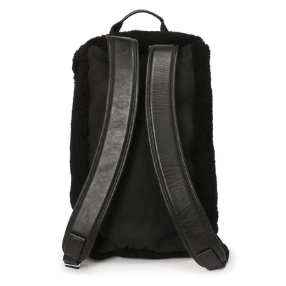 Exclusive Givenchy Black Shearling Duffle Backpack — Back View