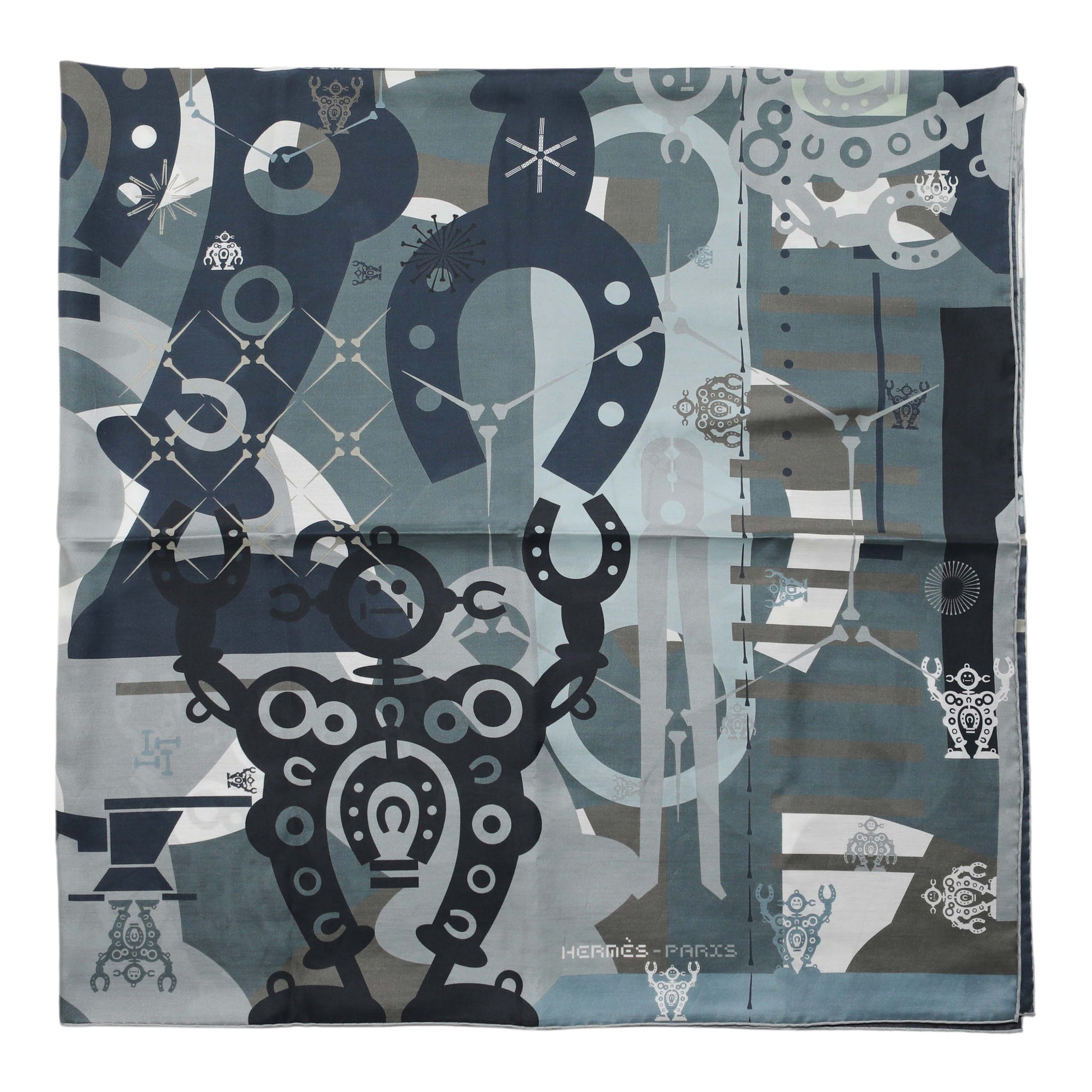 Exclusive Hermes Cotton Silk Mr Farrier Scarf 140 — Side View