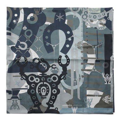 Exclusive Hermes Cotton Silk Mr Farrier Scarf 140 — Side View