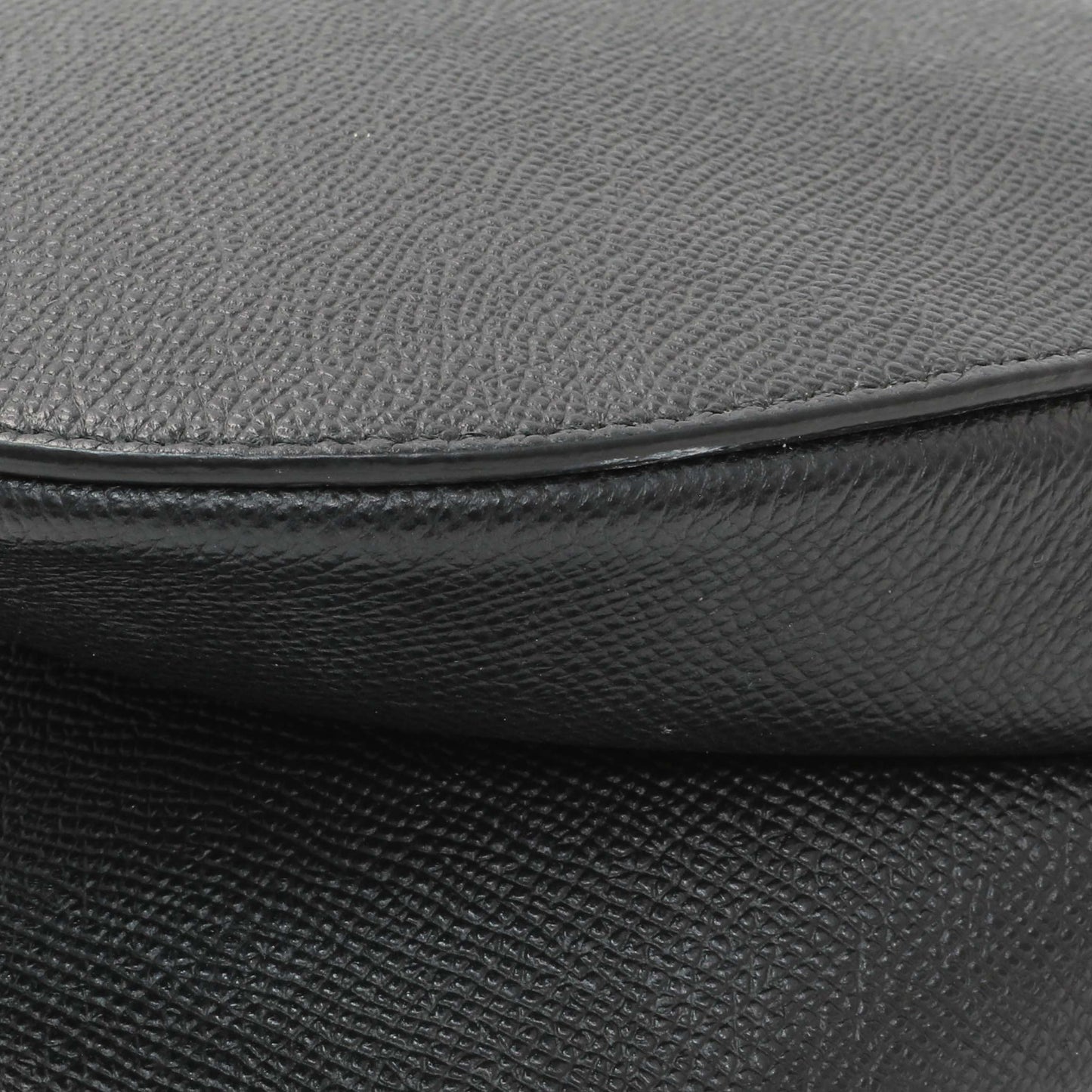 Exclusive Christian Dior Black Grained Calfskin Saddle Bag — Alternate View 7