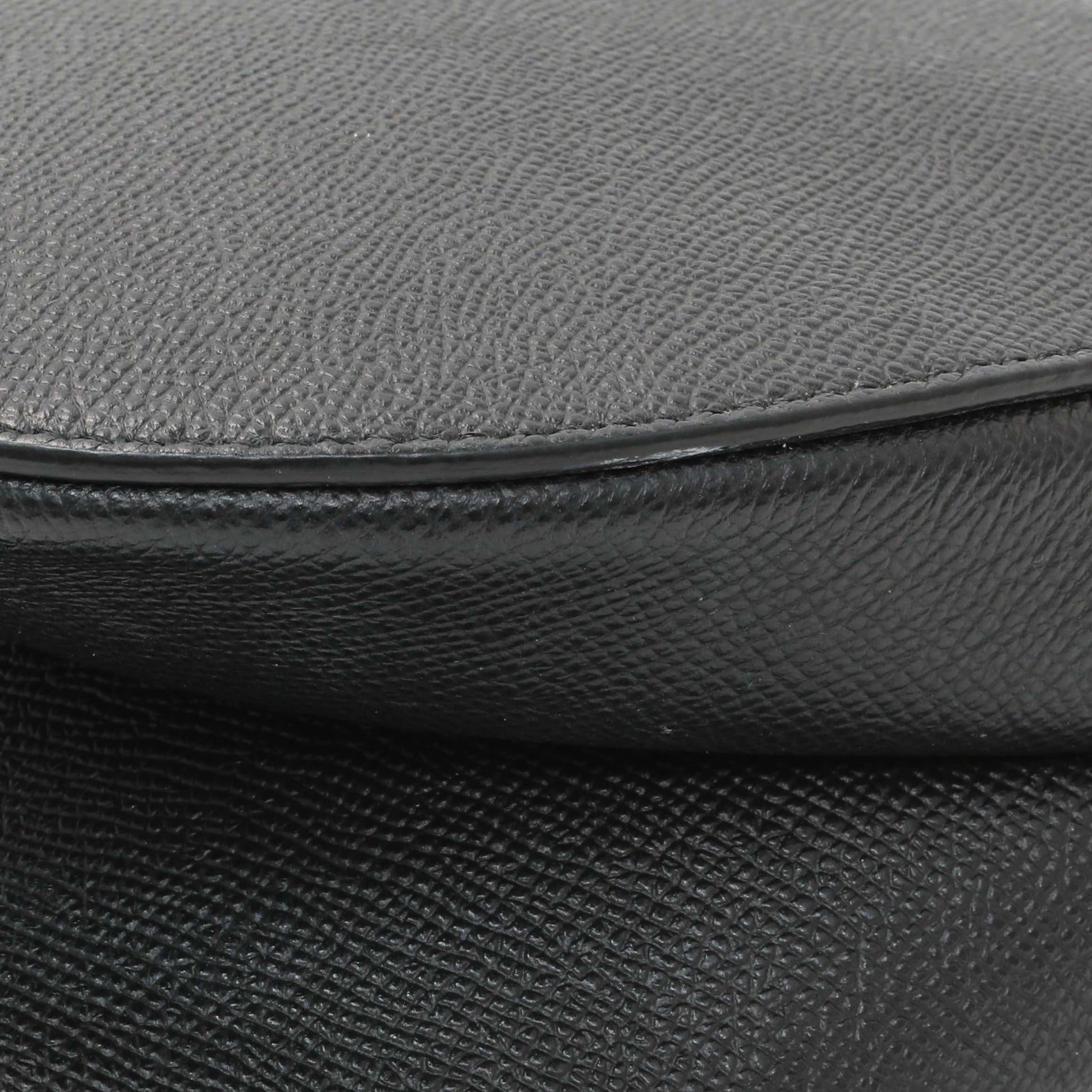 Exclusive Christian Dior Black Grained Calfskin Saddle Bag — Alternate View 7