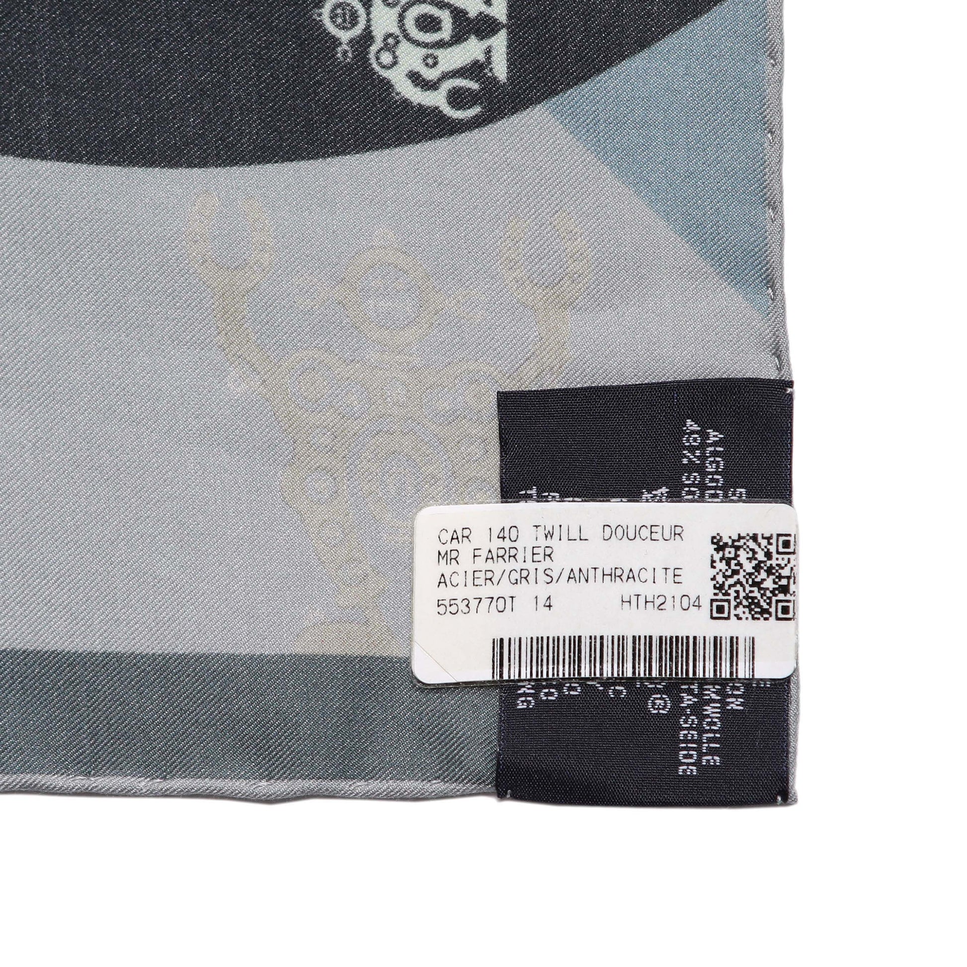 Exclusive Hermes Cotton Silk Mr Farrier Scarf 140 — Top View