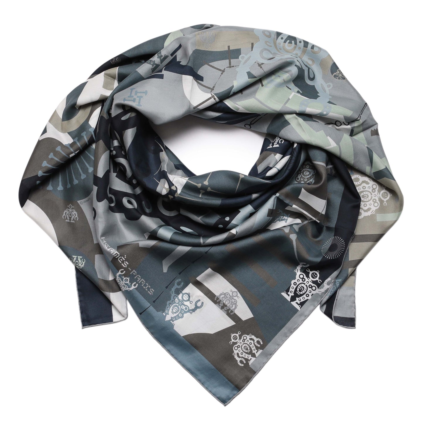 Exclusive Hermes Cotton Silk Mr Farrier Scarf 140 — Front View