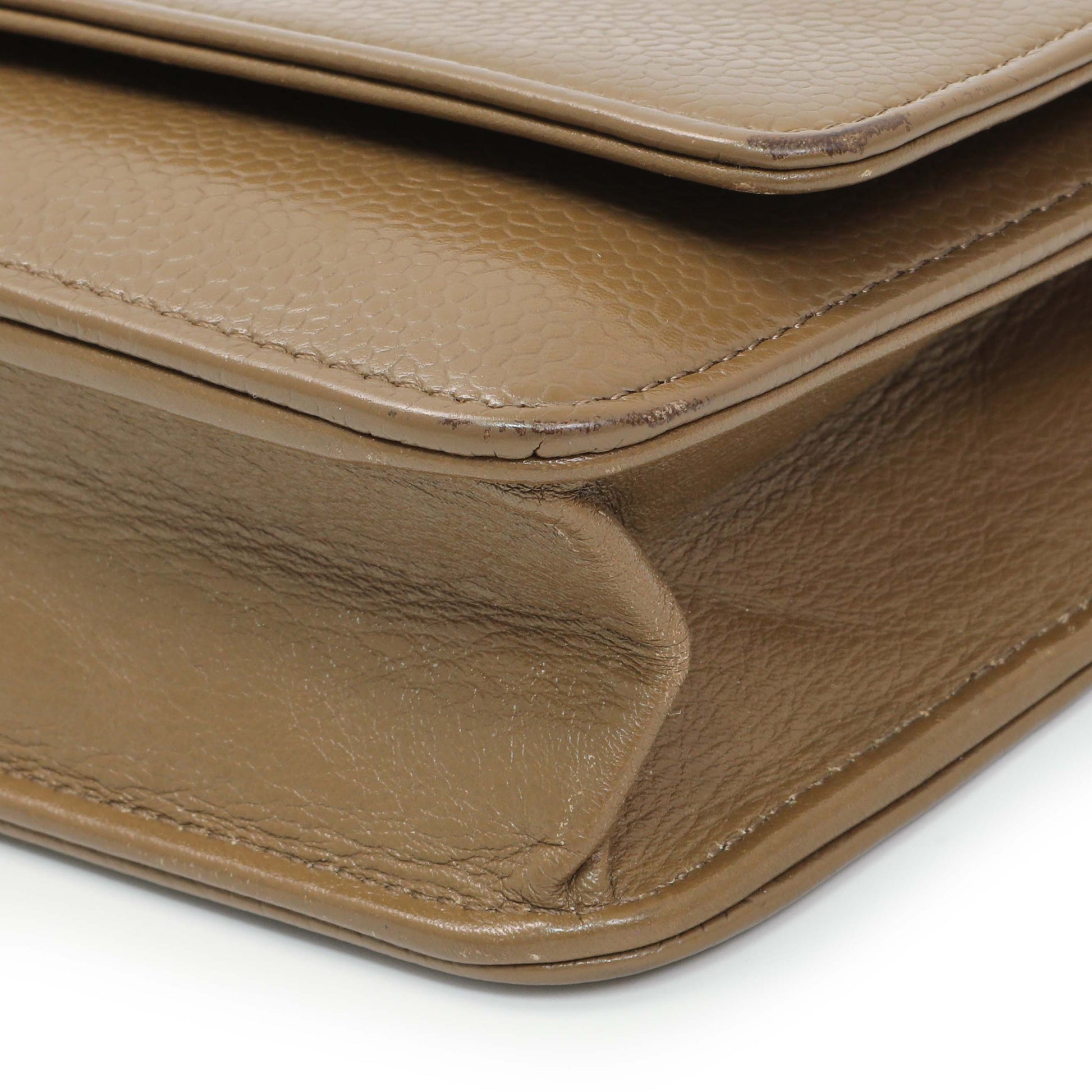 Exclusive Chanel Brown Caviar Timeless CC Wallet on Chain WOC — Detail View