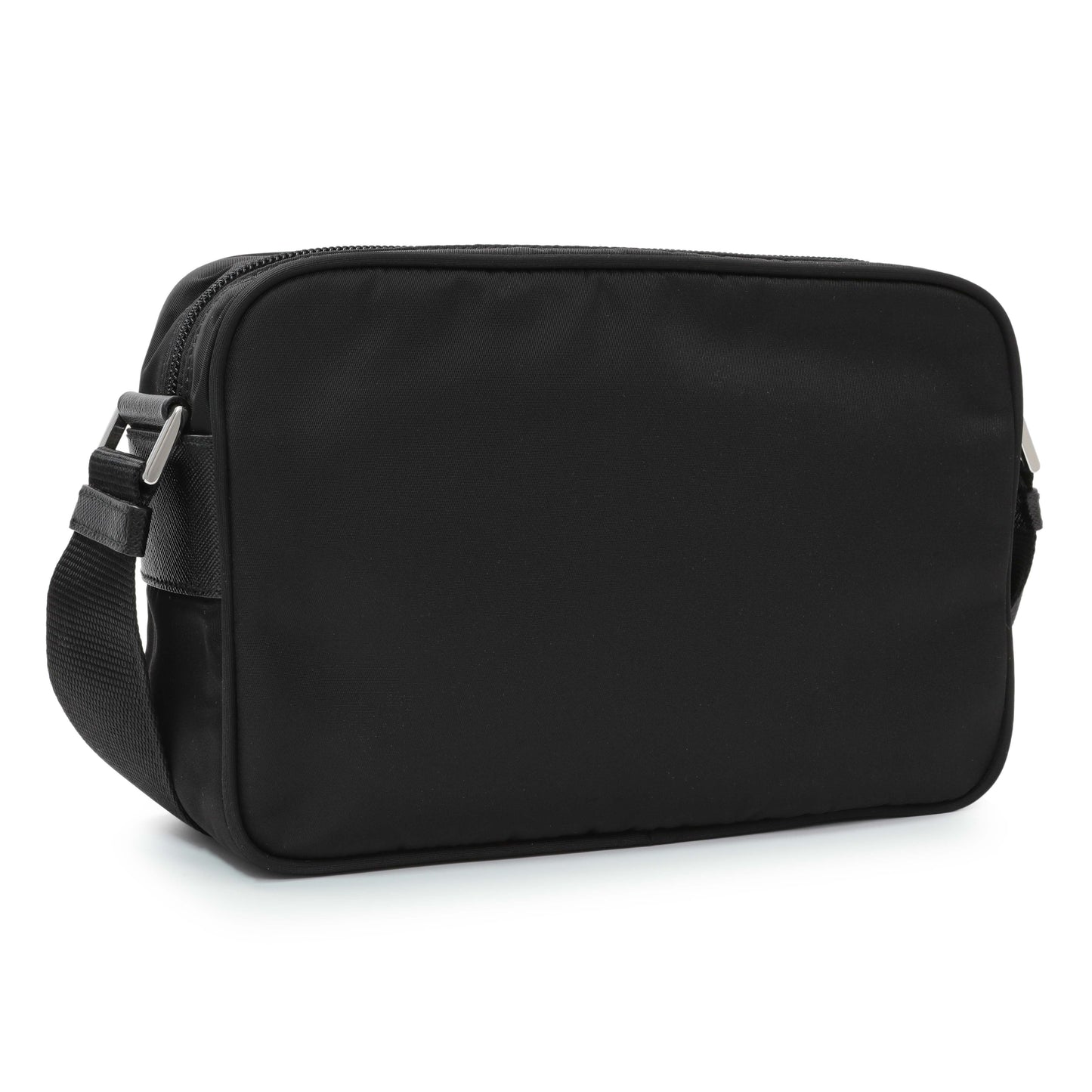 Exclusive Prada Re-Nylon Vela Saffiano Pocket Double Zip Shoulder Bag Black — Side View