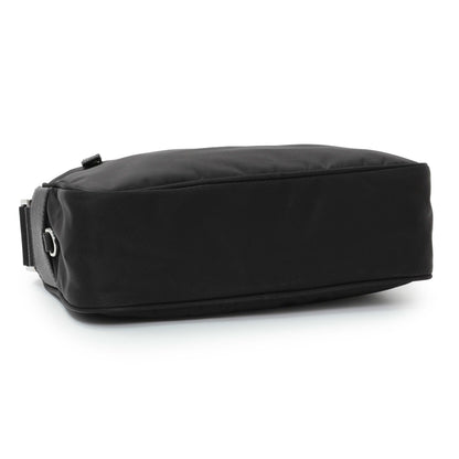 Exclusive Prada Re-Nylon Vela Saffiano Pocket Double Zip Shoulder Bag Black — Back View