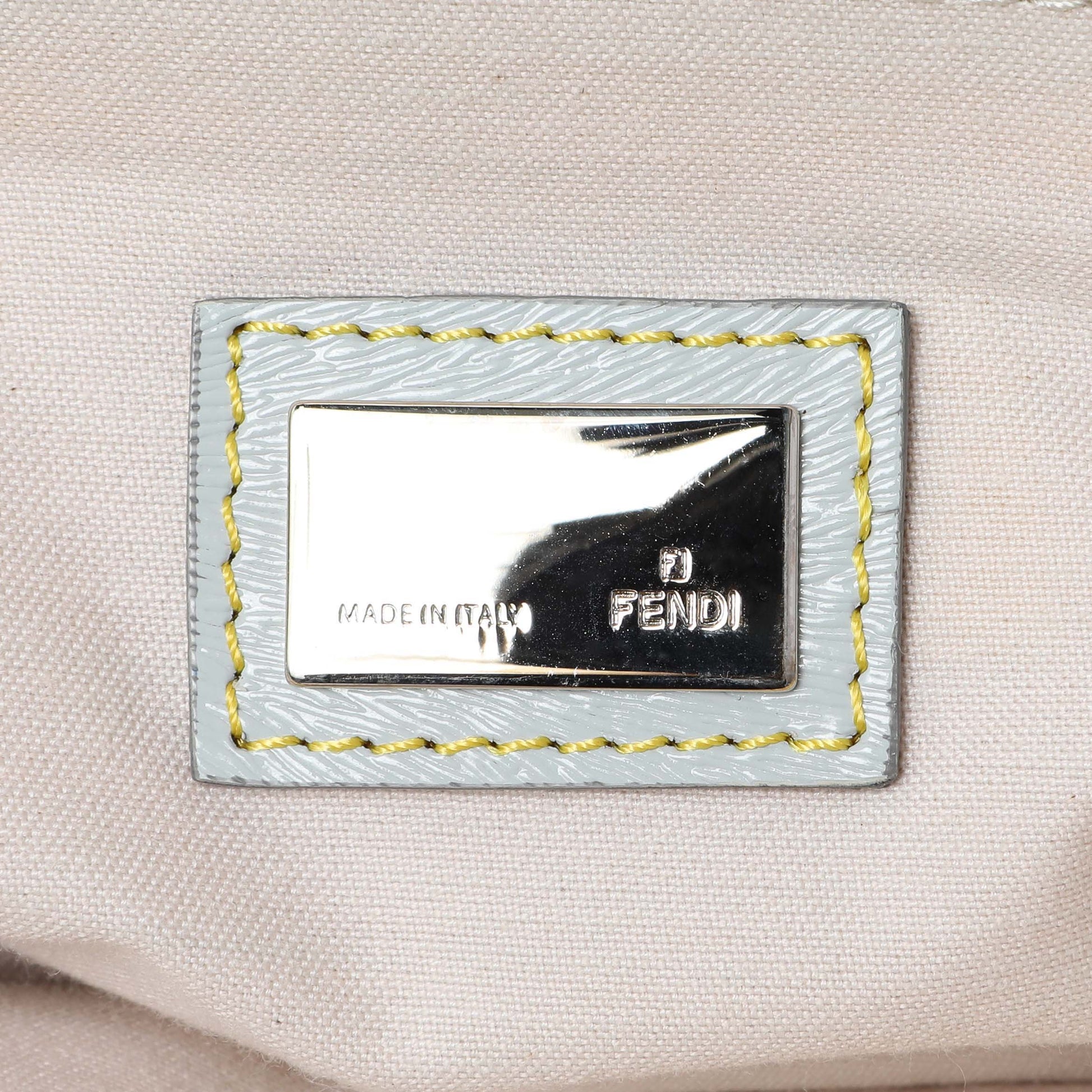 Exclusive Fendi Yellow Grey Zucchino Canvas Tote — Alternate View 9