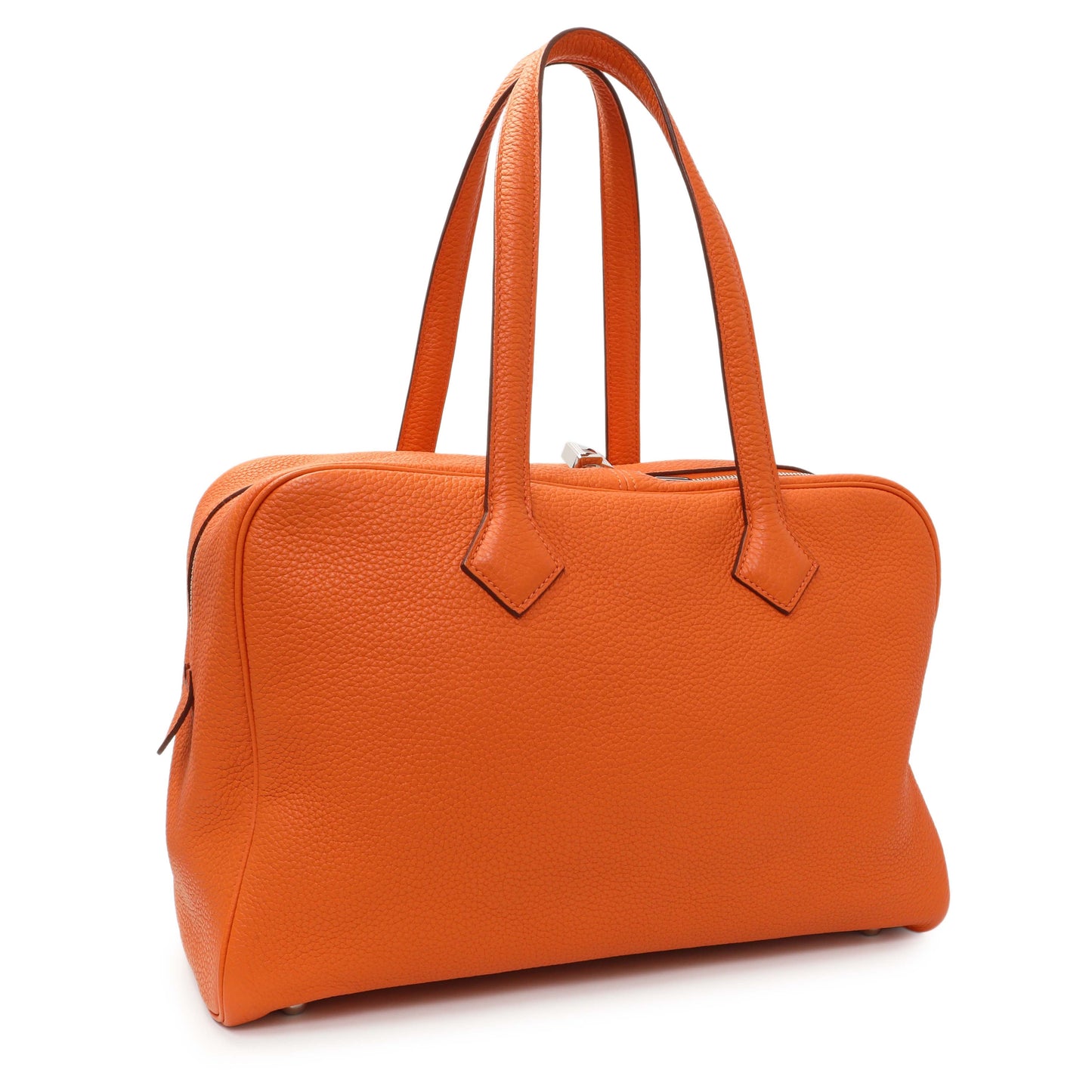 Exclusive Hermes Orange Taurillon Clemence Victoria II 35 — Side View