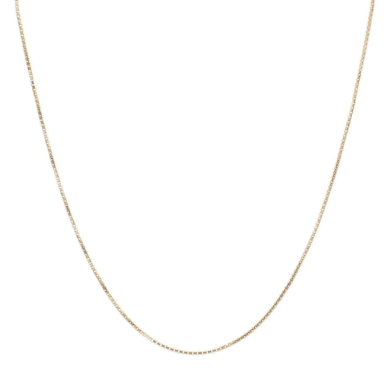 Exclusive 10K Yellow Gold Box Link Chain Necklace — Side View