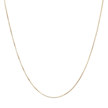Exclusive 10K Yellow Gold Box Link Chain Necklace — Side View