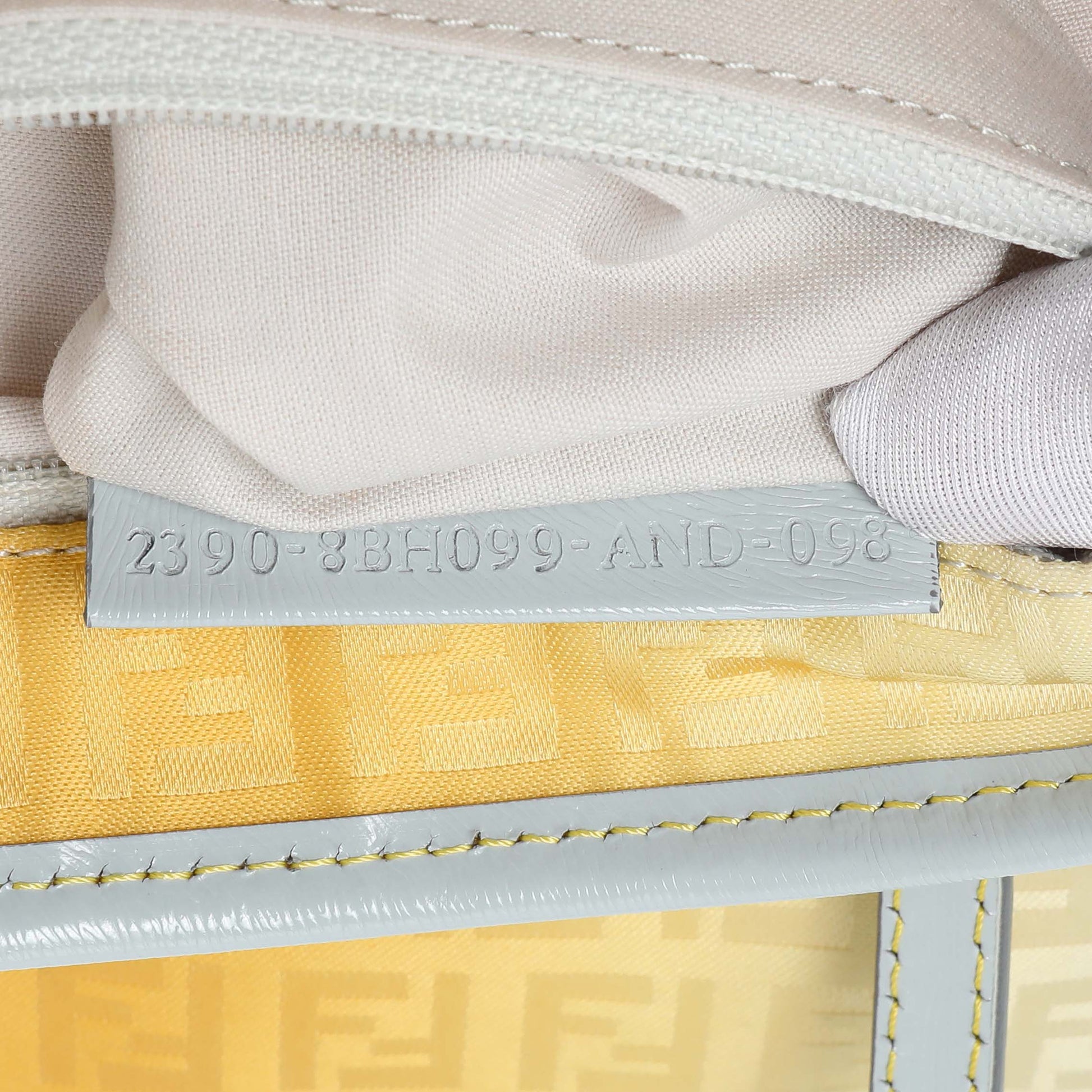 Exclusive Fendi Yellow Grey Zucchino Canvas Tote — Alternate View 10