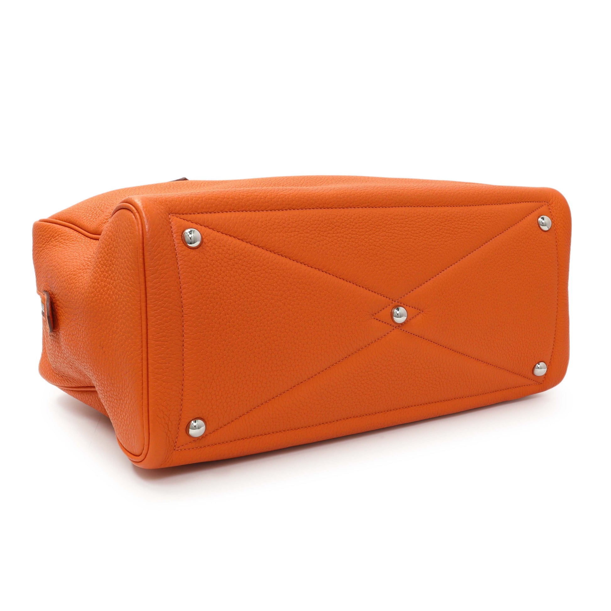 Exclusive Hermes Orange Taurillon Clemence Victoria II 35 — Back View