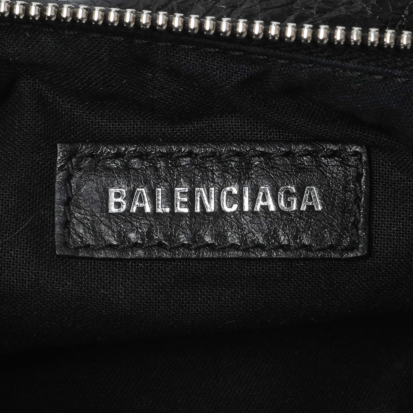 Exclusive Balenciaga Black Agneau Arena Le Cagole Shoulder Bag XS — Detail View