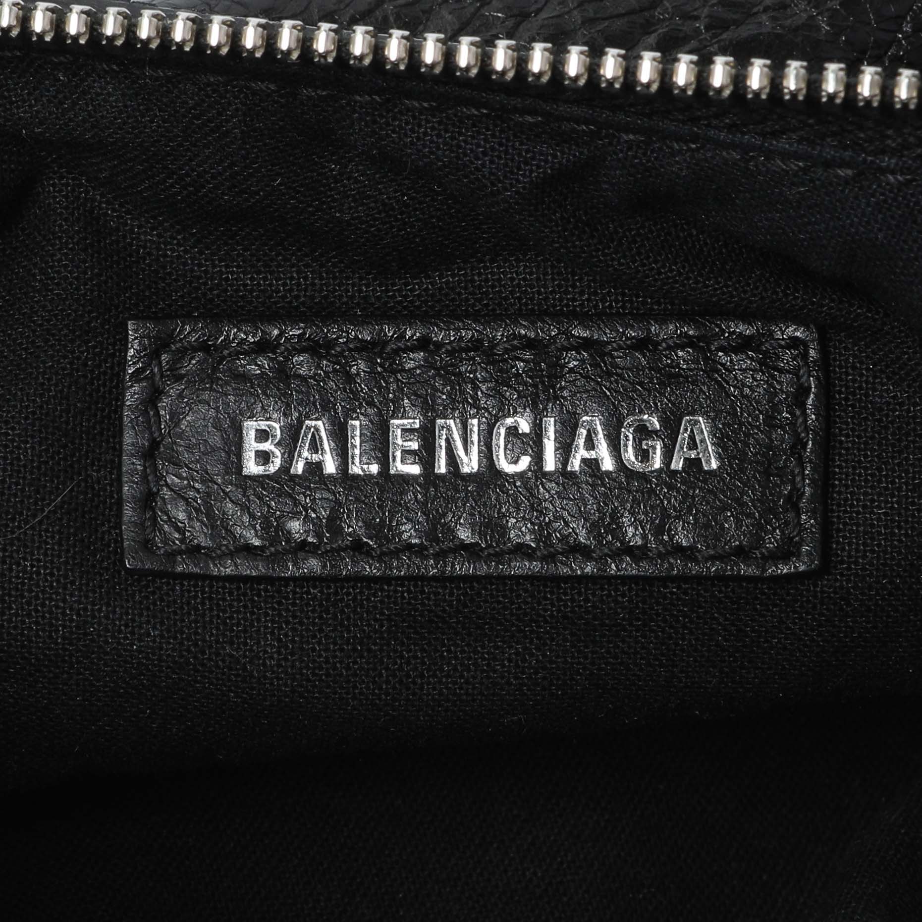 Exclusive Balenciaga Black Agneau Arena Le Cagole Shoulder Bag XS — Detail View