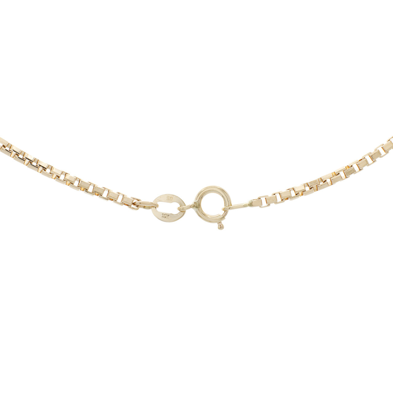 Exclusive 10K Yellow Gold Box Link Chain Necklace — Back View